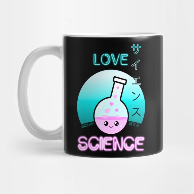 Love Science Kawaii Cute Chemistry Flask Japanese Aesthetic by ScienceNStuffStudio